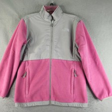The North Face Jacket Girls XL Pink Gray Fleece Full Zip Polartec Outdoor Hiking