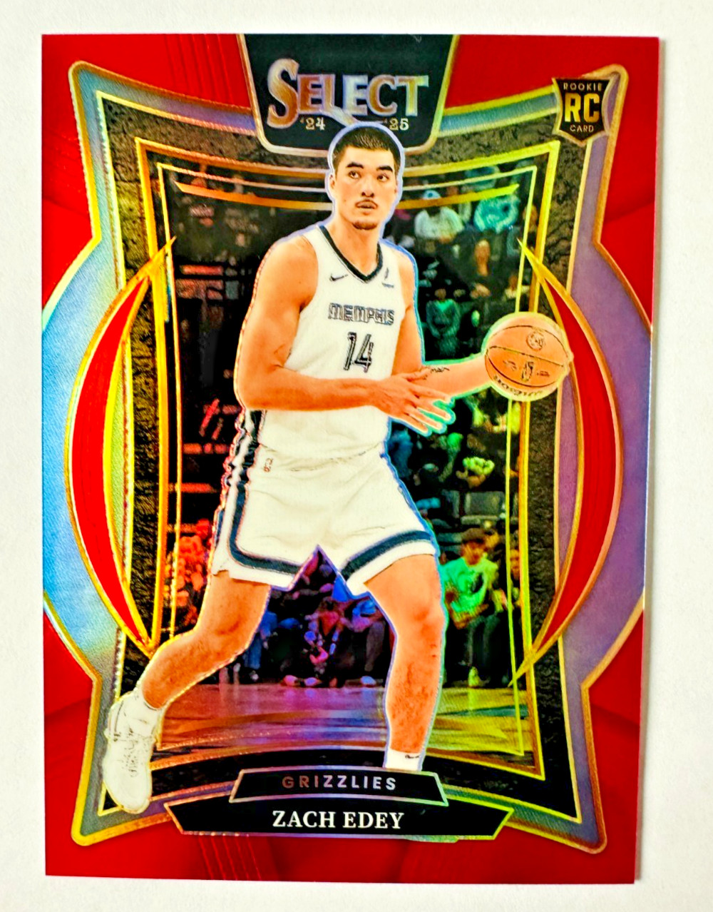 2024-25 Panini Select Zach Edey RED Prizm RC #/199 Concourse Grizzlies
