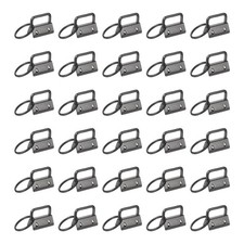 30Pcs, Key Fob Hardware 1in 26mm w/ Key Rings for Lanyards Black
