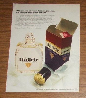 Rare Advertising HATTRIC After Shave - A Woman's Taste 1970