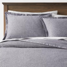Twin/Twin Extra Long Cotton Linen Chambray Duvet Cover  Sham Set Navy
