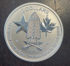 2015 Canada 2 Dollars Silver First Special Service Force 1/2 Oz Silver Unc....
