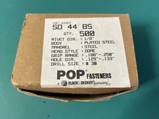 500 ~ Emhart POP® SD44BS 1/8" Open End Rivets, .188-.250 Grip, Dome Head
