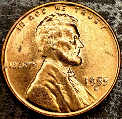 1955 D Lincoln Wheat Cent-RED GEM BU MS+ Frm A OBW Roll! DDO! Low Survival! LOOK