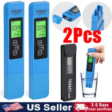 2PCS Digital TDS EC Temp Water Quality Tester 3-in-1 w/ Backlight & Leather Case