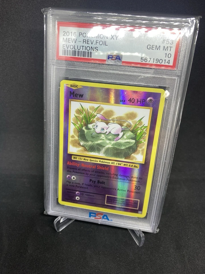 2016 POKEMON XY MEW-REV-FOIL EVOLUTIONS #53 PSA 10 GEM MINT - Image 3 of 4