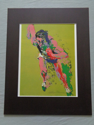 LeRoy Neiman Olympic Sprinter Running Matted Art Print Track Sports