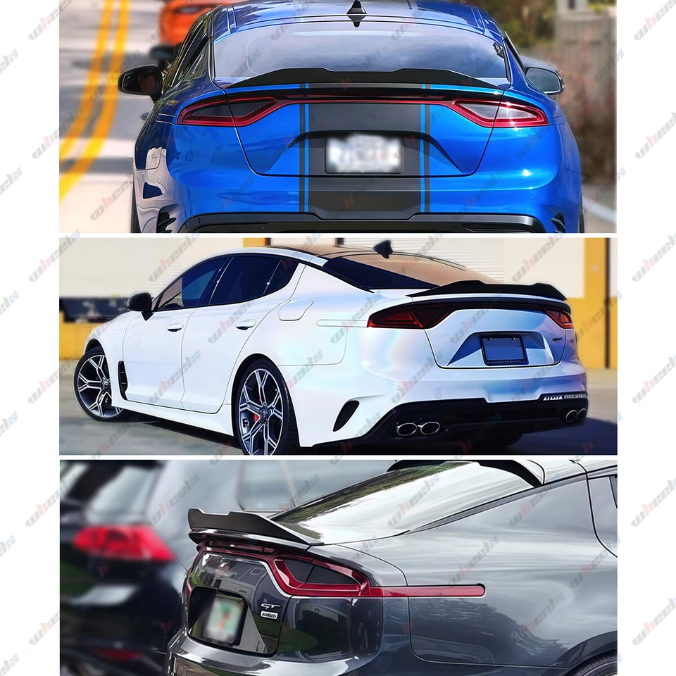 Alerón trasero negro brillante para Kia Stinger Highkick 2018-2023 estilo PSM Foto 3 de 4