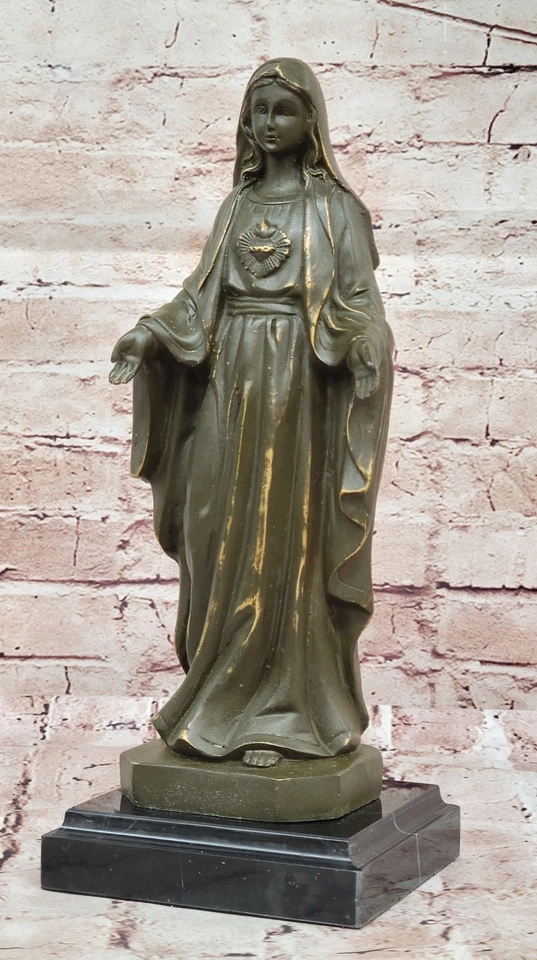 Estatua de Nuestra Señora Inmaculada Artesanal Bronce Virgen María Escultura Fundida en Caliente Foto 4 de 4