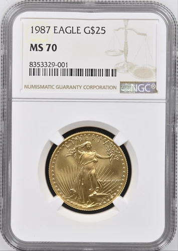 1987 1/2 Oz $25 Gold American Eagle NGC MS70 Better Date Low Mintage Just Graded