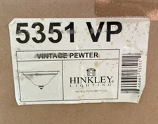 Hinkley Lighting 5351 VP Flush Mount Vintage Pewter Frosted Glass New
