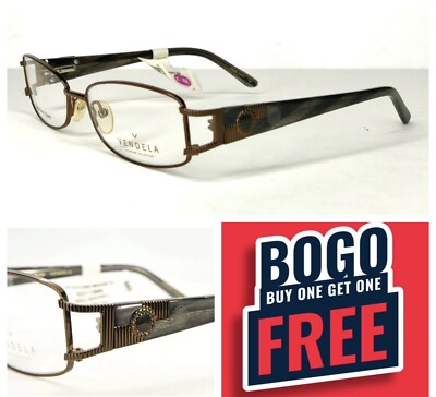 BOGO~ Vendela Eyewear Eyeglasses FRAMES V1010 med Brown 53-18-135 rx stainless