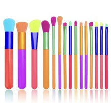 Rainbow makeup brushes set