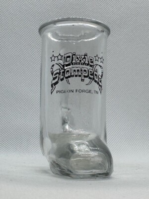 Dixie Stampede Pigeon Forge TN Clear Boot Shaped Shot Glass