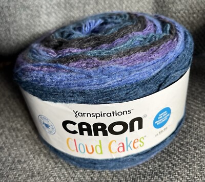 1 Caron Cloud Cakes Lagoon Lush Living 100% Polyester NEW Blues, Purple