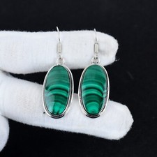 Orecchini in malachite, argento sterling 925, orecchini con