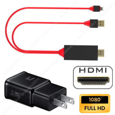 HDMI Mirroring AV Cable Phone to TV HDTV Adapter 1080P for iPhone 14 13 12 11 X