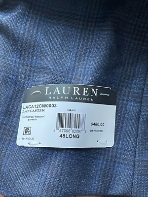 ジャケット New Lauren Ralph Lauren Mens Wool Classic Flannel Jacket Navy 48L