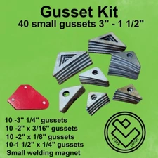 Roll cage gusset kit, 1 1/2" up to 3", Cold Rolled, laser cut/stamped, off road