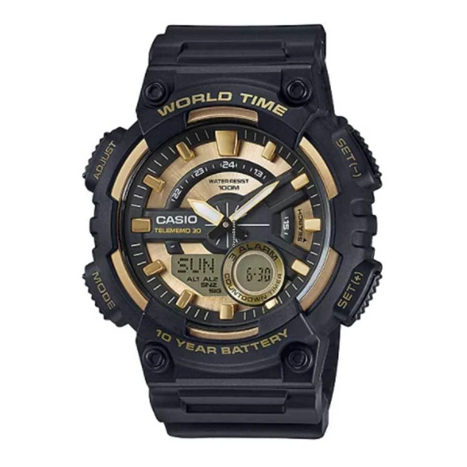 CASIO AEQ-110BW-9AVDF OROLOGIO UOMO DIGITALE NERO DORATO 50mm SOTTOCOSTO