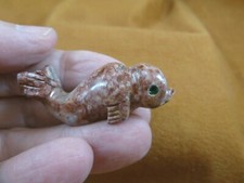 Y-WHA-BE-11 red beluga WHALE small carving SOAPSTONE PERU figurine love belugas