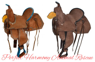 Youth Chocolate Roughout Barrel Saddle Buckstitch Full QH Bars 13'' NEW