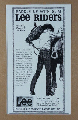 1962 Lee Rider Jeans cowboy art vintage print Ad | eBay