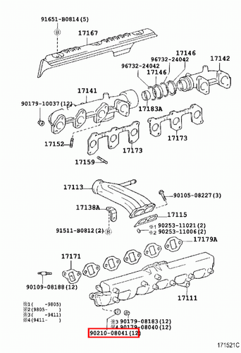 Genuine LandCruiser 80 Series 1HD 1HZ Intake Manifold Rubber Seal Washer x12 - Picture 11 of 20
