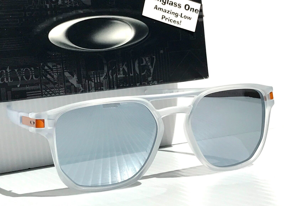 NEW Oakley LATCH BETA Matte Clear POLARIZED Galaxy Chrome Lens