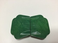 Vintage Celluloid 2 Pc Belt Buckle Green Signed Germany