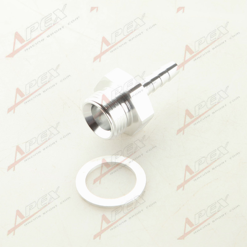 Bosch 044 Fuel Pump Inlet M18 X 1.5 To Ø6.5 Barb Aluminum Adapter