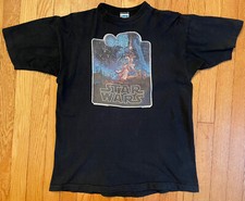 Vtg 70s Star Wars Original Single Stitch Promo T-Shirt Size L 18.5x25