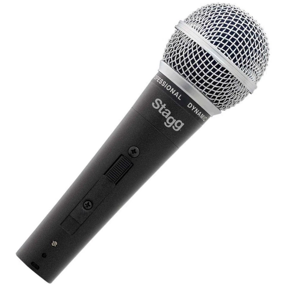 3 Pack Stagg SDM50 Dynamic Handheld Vocal Microphones + 5m XLR Leads - Image 2 of 2