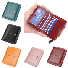 Women Small Wallet Bifold Leather Mini Purse Credit Card Holder Wallet Pocket US