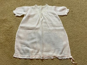 Antique Victorian Baby Girl Christening Baptismal Gown Dress Batiste Embroidery
