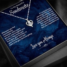 To Soulmate 925  Sterling Necklace Gift For Girlfriend  Wife  Valentines Day
