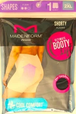 NEW MAIDENFORM FLEXEES ultimate boody black  SHORTY UNDERWERE 2XL