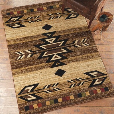 5x7 Area Rug South Western Living Dining Room Rustic Lodge Log
