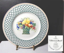Villeroy & Boch BASKET 10 3/4" Dinner Plates, Exc Condition, Set of 4