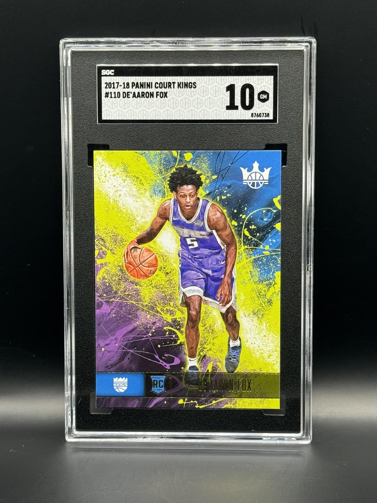 2017-18 Court Kings De'Aaron Fox RC #110 Level I SGC 10 GEM MINT