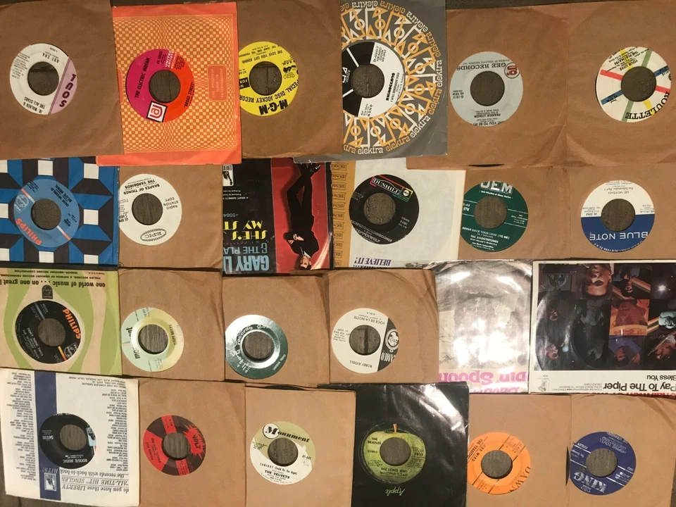 Lot 1950-70s Rock Pop Soul Jazz (16) VG Records 7" Single 45 rpm Jukebox w/ Slvs - Image 2 of 2