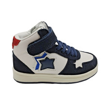 scarpe da ginnastica bambino Atlantic Stars sneakers alte bimbo bianca nero blu