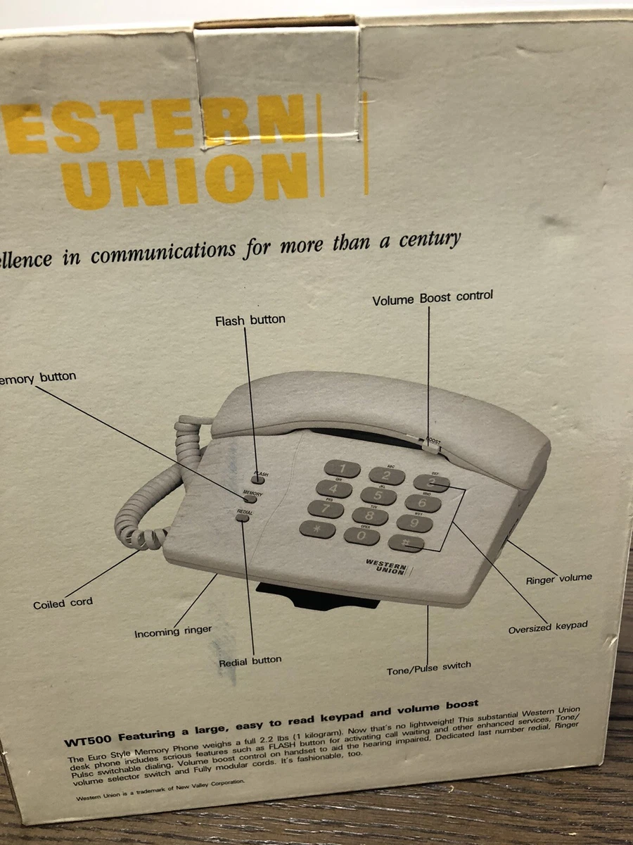 Gift Western Union WT500 Rare Tone/Pulse Phone land line Flash Memory