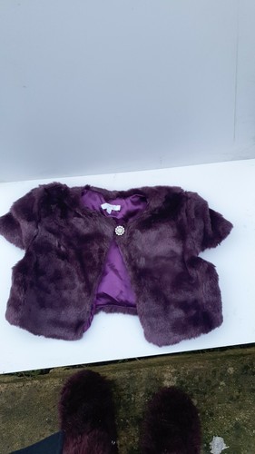 purple Aubergine Faux Fur Bolero Jacket 