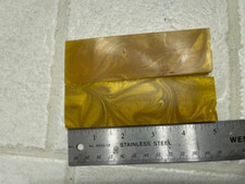 Pair of Gold Carbon Fiber Copper Powder Black Resin Knife Handle Blank Scale