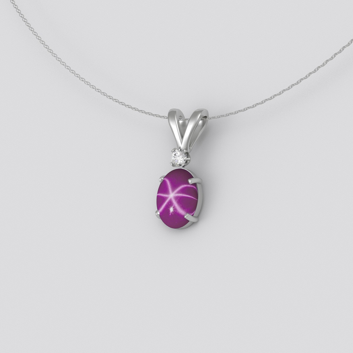 【argen】Ruby point silver925 necklace Star Ruby Necklace Sterling Silver 925 / Oval-Shaped | eBay