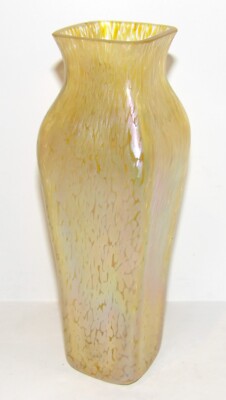 STUNNING RARE ANTIQUE LOETZ CANDIA PAPILLON 8 1/4'' IRIDESCENT VASE~UNIQUE SHAPE~
