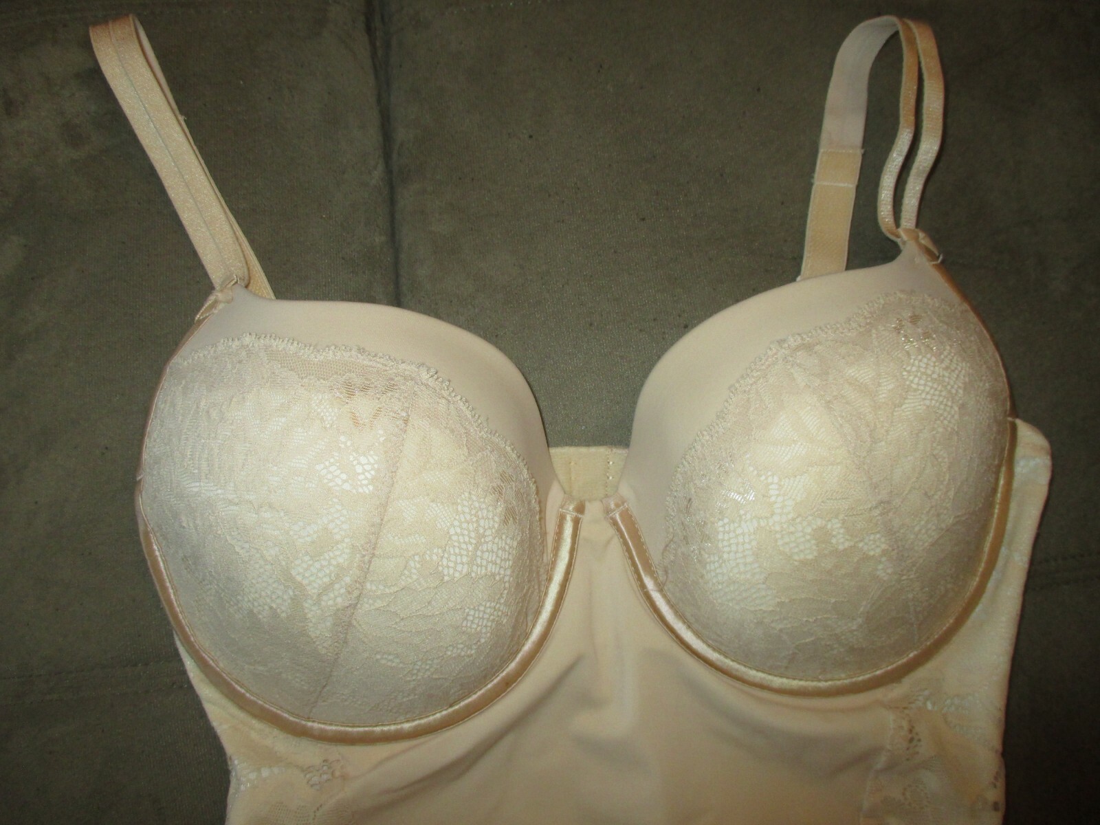 NWOT Maidenform 34D Shaper Tan Underwire Nyln/Spndx AdjStraps *SeeDescription