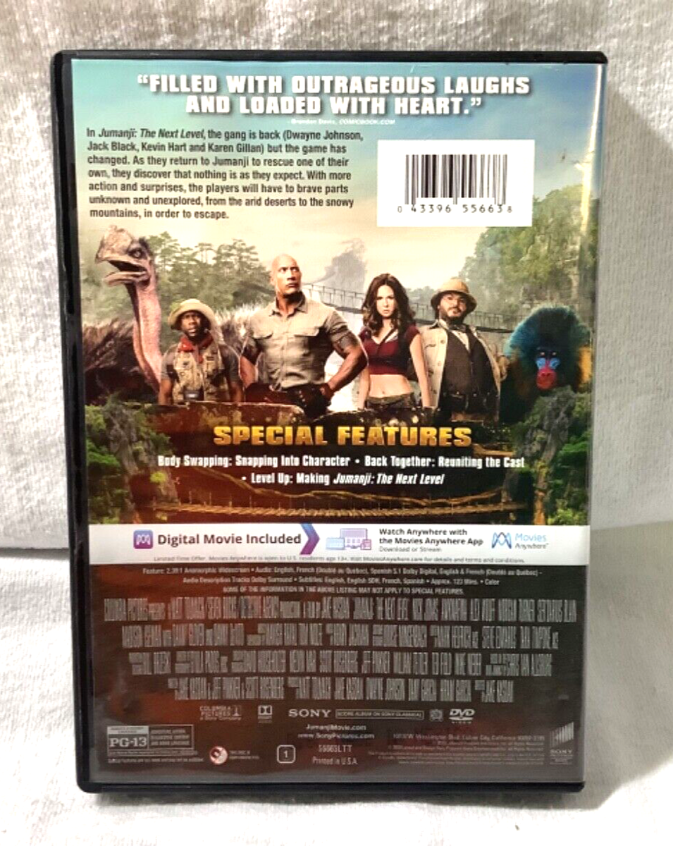 Jumanji The Next Level DVD + Digital Movie Dwayne The Rock Johnson Kevin Hart | eBay Jumanji The Next Level DVD + Digital Movie Dwayne The Rock Johnson Kevin Hart | eBay