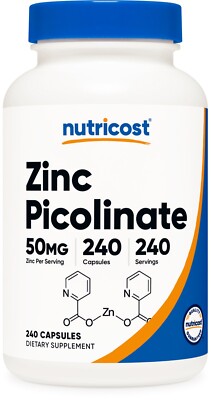Nutricost Zinc Picolinate 50mg, 240 Vegetarian Capsules